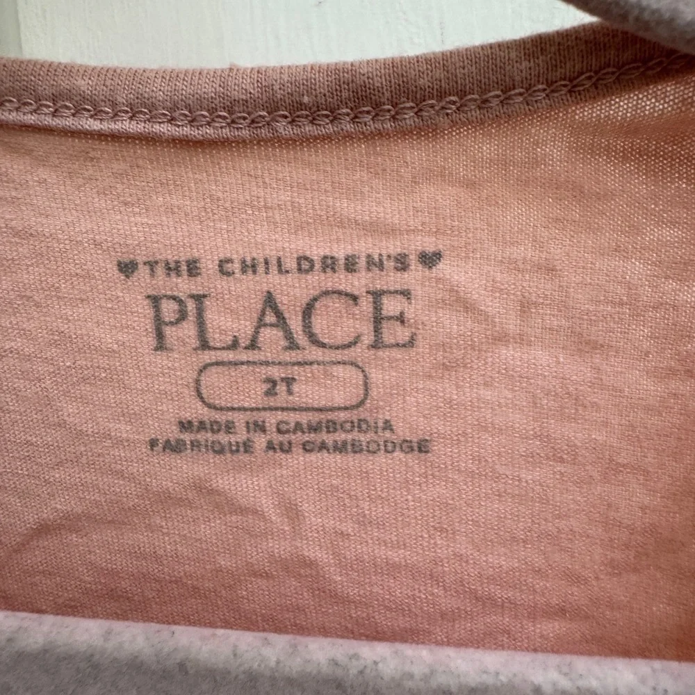 The Children's Place 2T Girls Pink and White Unicorn Glitter Tank Top
